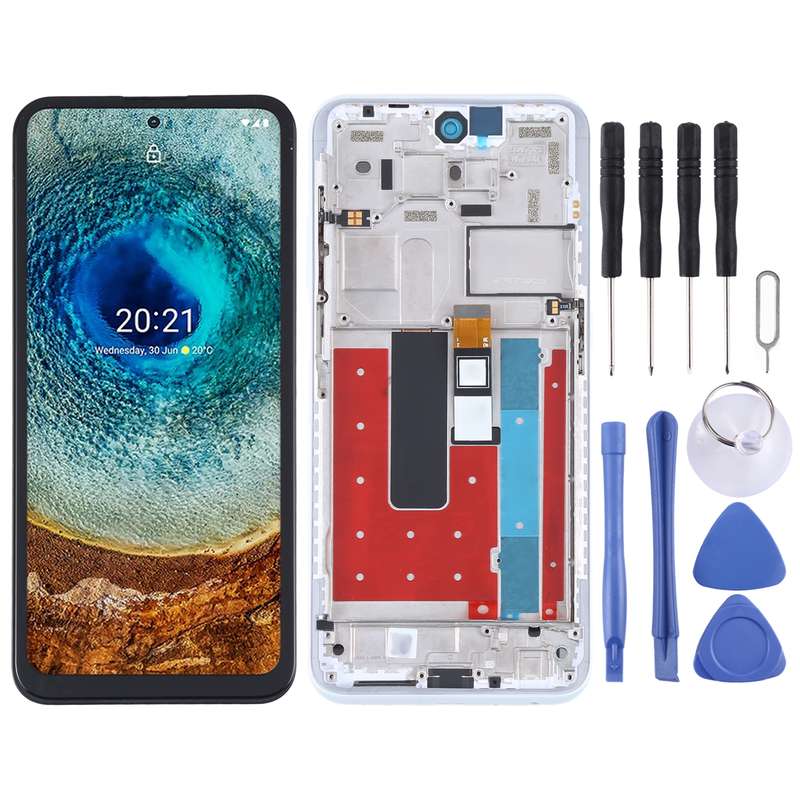 TFT LCD Screen for Nokia X10 TA-1350 TA-1332 Digitizer Full Assembly with Frame (Green)