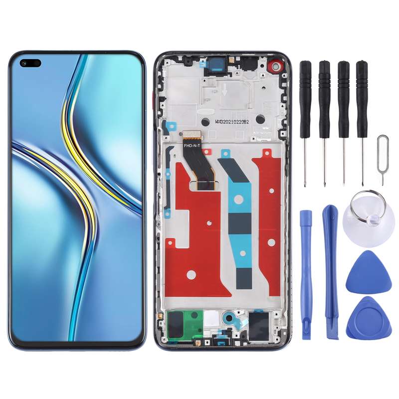 Original LCD Screen for Honor X20 Digitizer Full Assembly with Frame(Black)