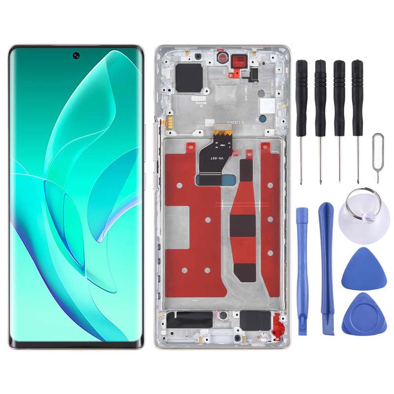 Original OLED LCD Screen for Honor 60 Digitizer Full Assembly with Frame(Green)