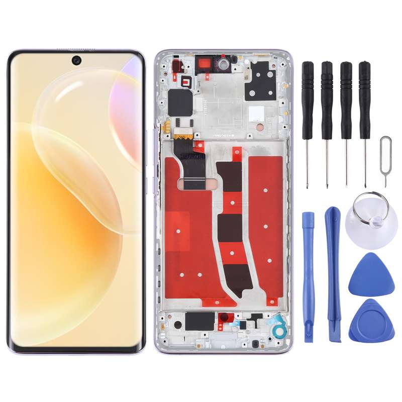 Original OLED LCD Screen for Huawei Nova 8 5G Digitizer Full Assembly with Frame(Black)