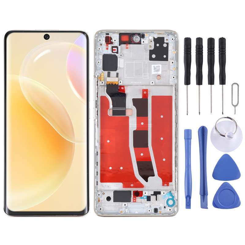 Original OLED LCD Screen for Huawei Nova 8 5G Digitizer Full Assembly with Frame(Black)