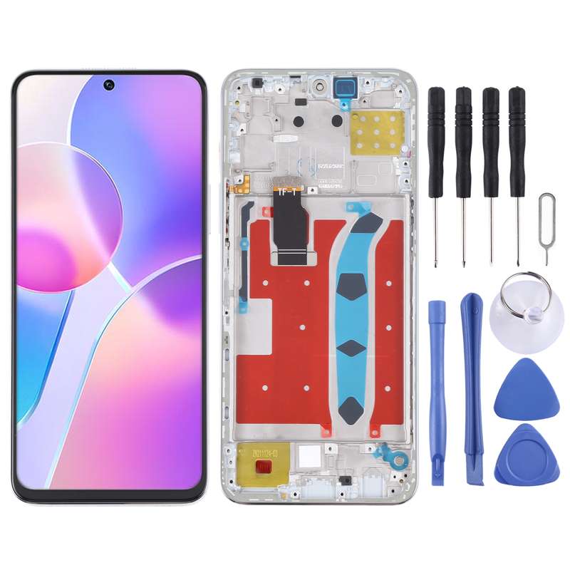 Original LCD Screen for Honor X30i Digitizer Full Assembly with Frame(Black)