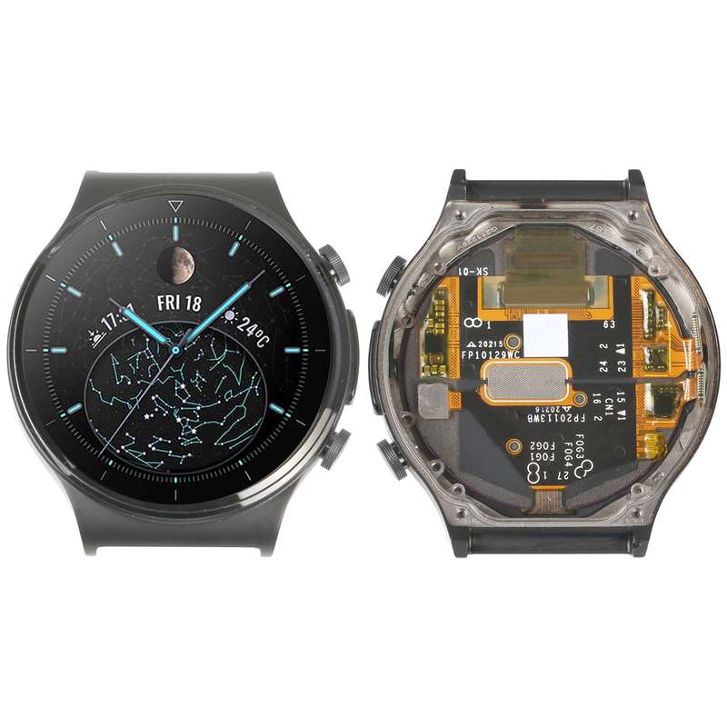 Original Sapphire Material LCD Screen and Digitizer Full Assembly With Frame for Huawei Watch GT 2 P