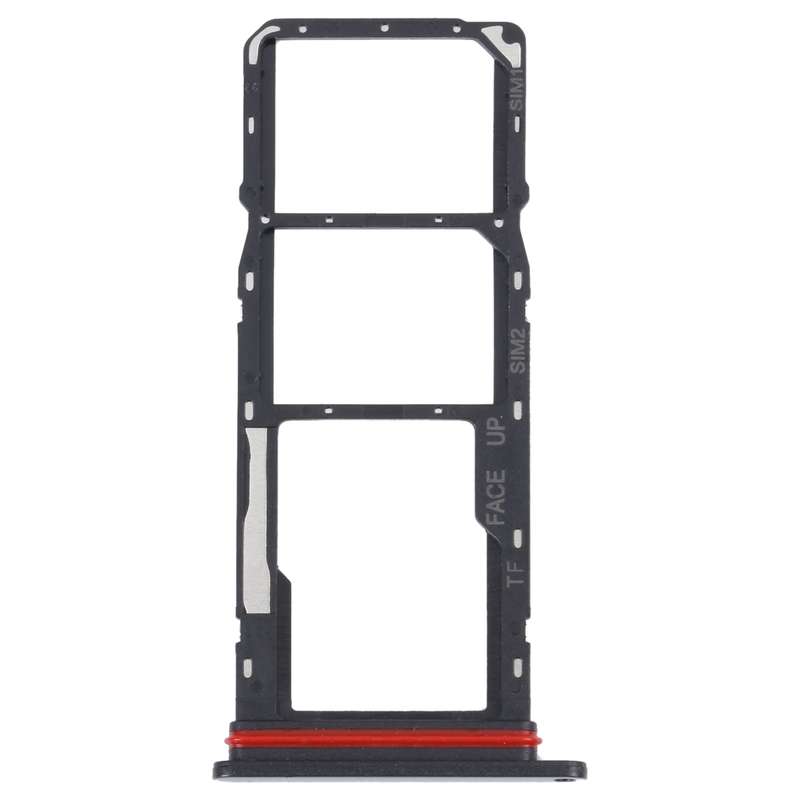 For Motorola Moto G22 SIM Card Tray + SIM Card Tray + Micro SD Card Tray (Black)