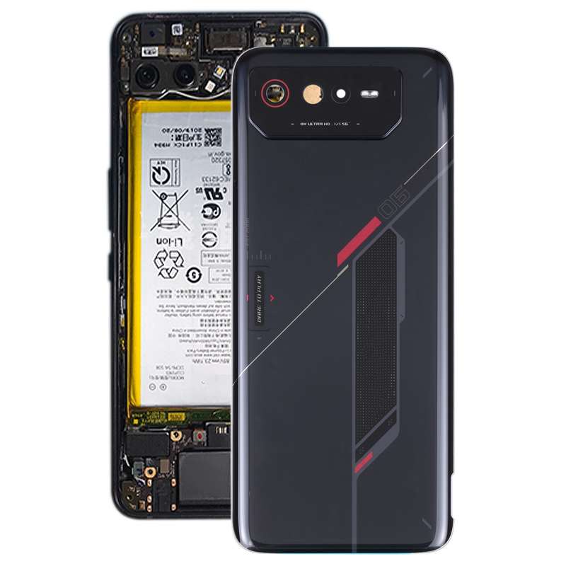 Original Glass Battery Back Cover for Asus ROG Phone 6 AI2201-C AI2201-F(Black)