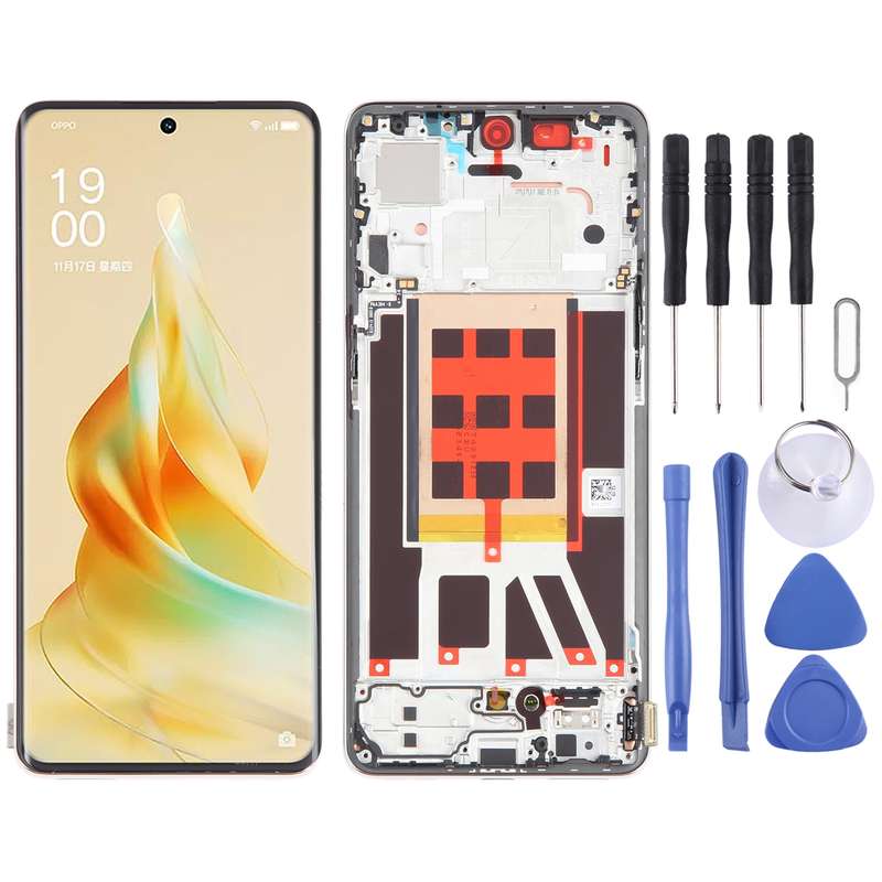 Original LCD Screen For OPPO Reno9 Pro Digitizer Full Assembly with Frame (Black)