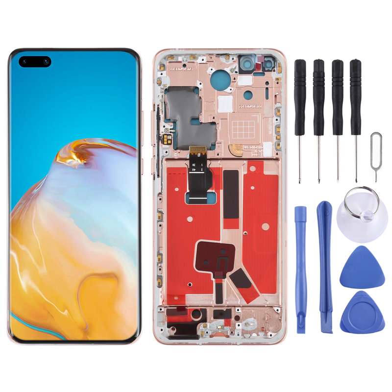 Original LCD Screen For Huawei P40 Pro Digitizer Full Assembly with Frame (Black)