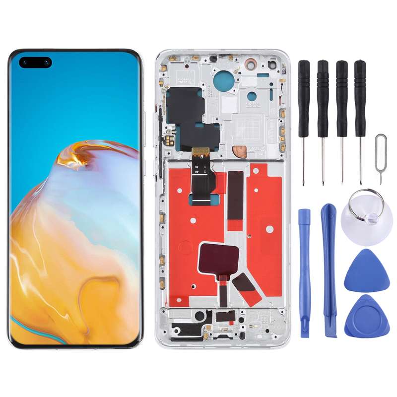 Original LCD Screen For Huawei P40 Pro Digitizer Full Assembly with Frame (Black)