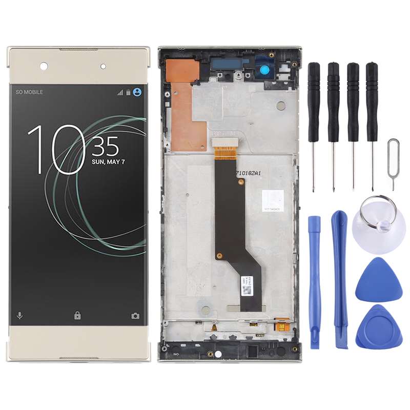 Original LCD Screen For Sony Xperia XA1 G3116 Digitizer Full Assembly with Frame(Gold)