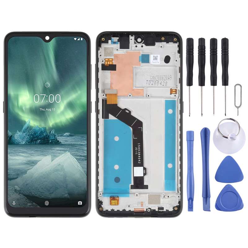 Original LCD Screen For Nokia 7.2 / 6.2 Digitizer Full Assembly with Frame(Black)