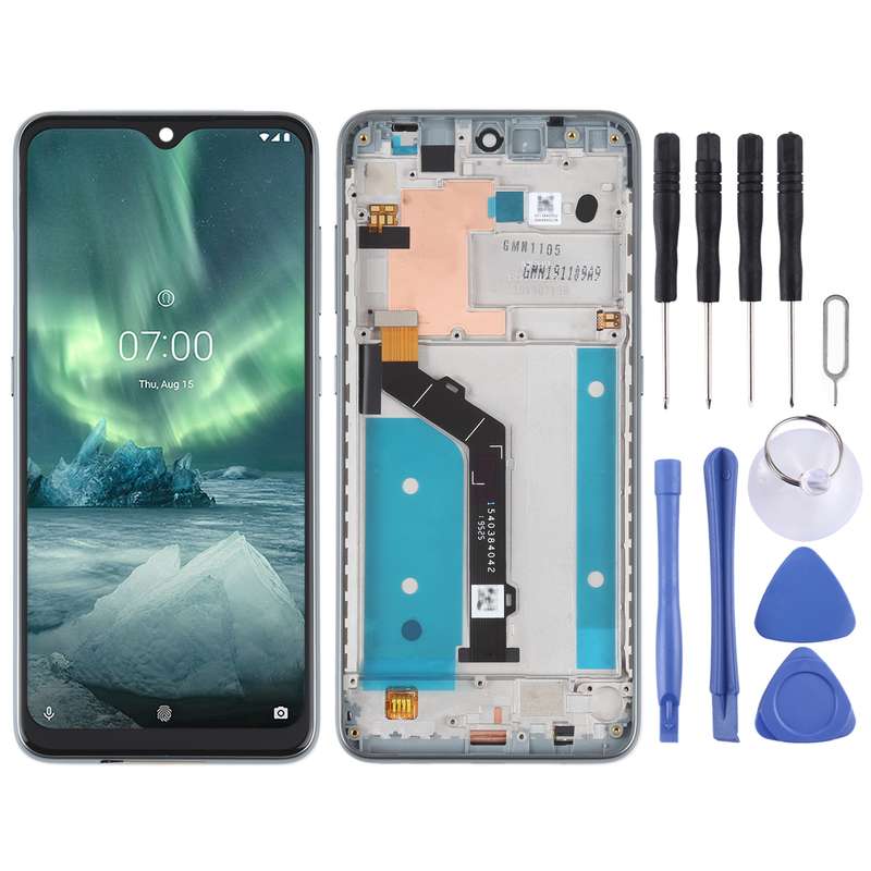 Original LCD Screen For Nokia 7.2 / 6.2 Digitizer Full Assembly with Frame(Black)