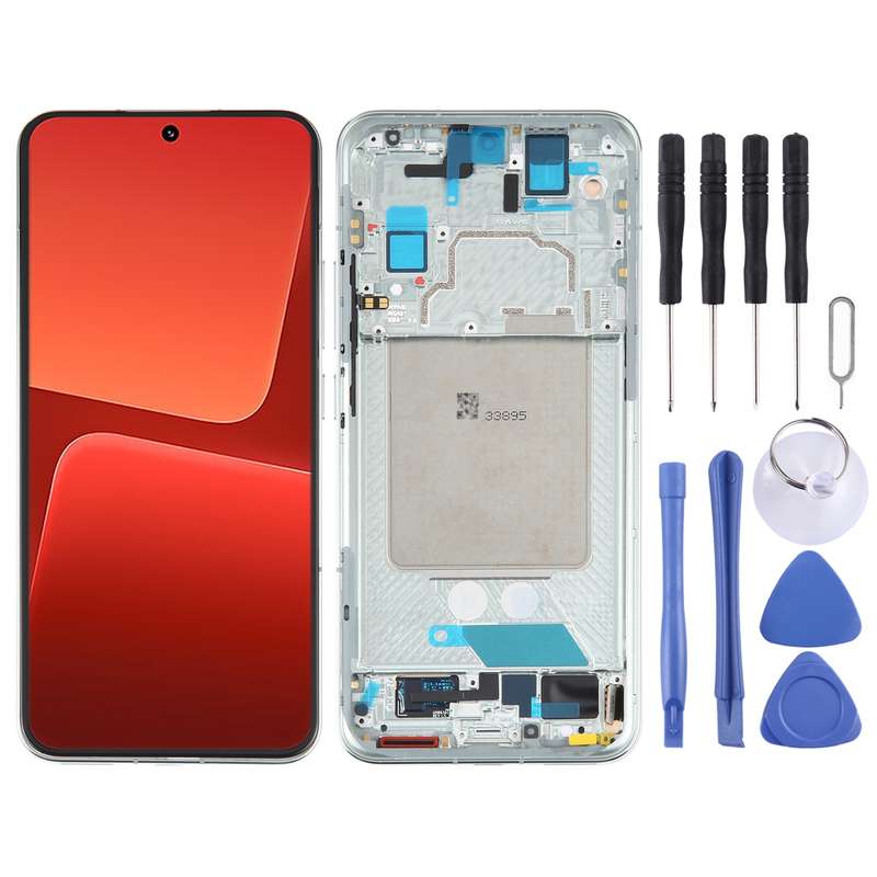 AMOLED Original LCD Screen For Xiaomi 13 Digitizer Full Assembly with Frame (Black)