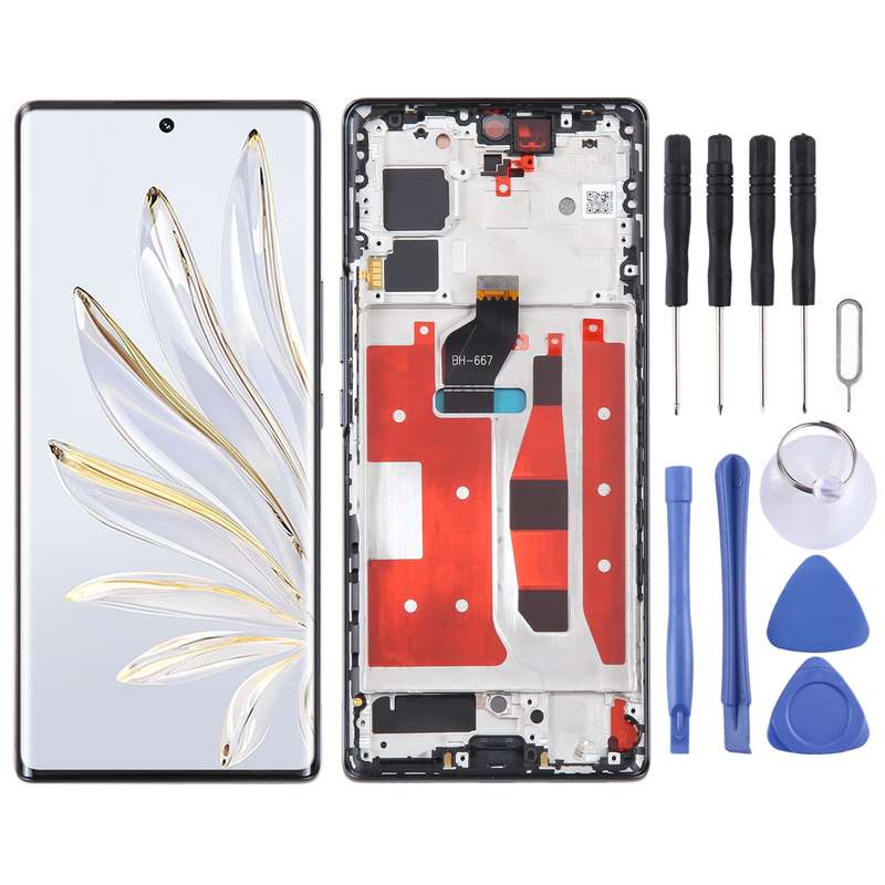 Original LCD Screen For Honor 70 Digitizer Full Assembly with Frame(Green)