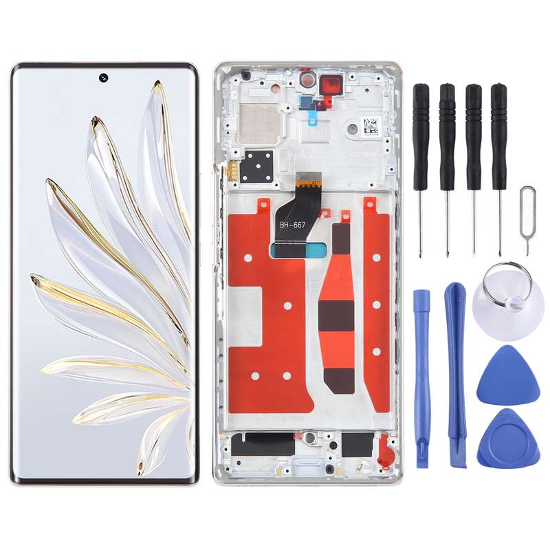 Original LCD Screen For Honor 70 Digitizer Full Assembly with Frame(Green)