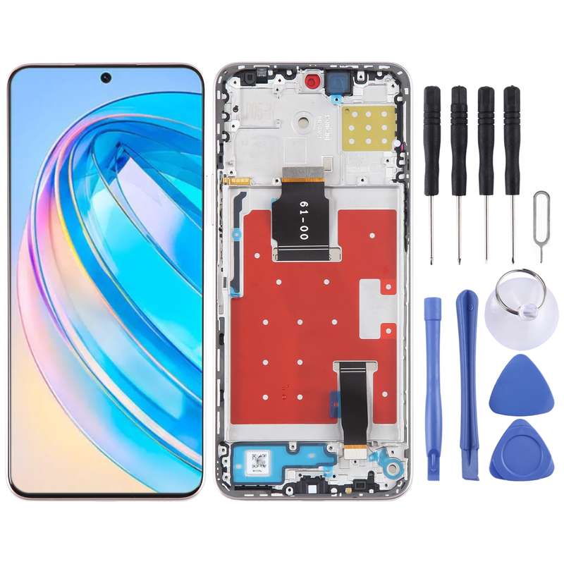 Original LCD Screen For Honor X8a Digitizer Full Assembly with Frame(Black)