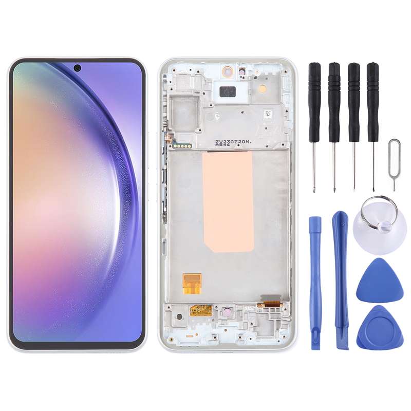 For Samsung Galaxy A54 5G SM-A546 6.43 inch OLED LCD Screen Digitizer Full Assembly with Frame (Whit