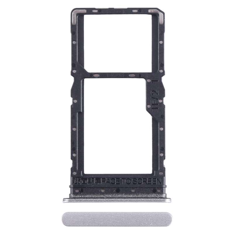 For Xiaomi Redmi 12 4G SIM Card Tray + SIM Card Tray / Micro SD Card Tray (Silver)