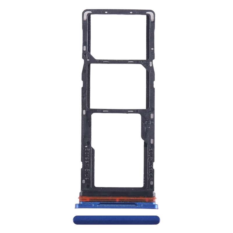 For Tecno Pop 5 LTE SIM Card Tray + SIM Card Tray + Micro SD Card Tray (Baby Blue)