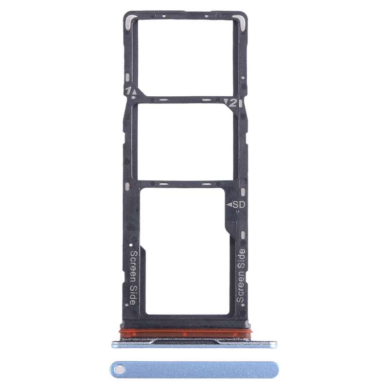 For Tecno Spark Go 2023 BF7n SIM Card Tray + SIM Card Tray + Micro SD Card Tray (Blue)