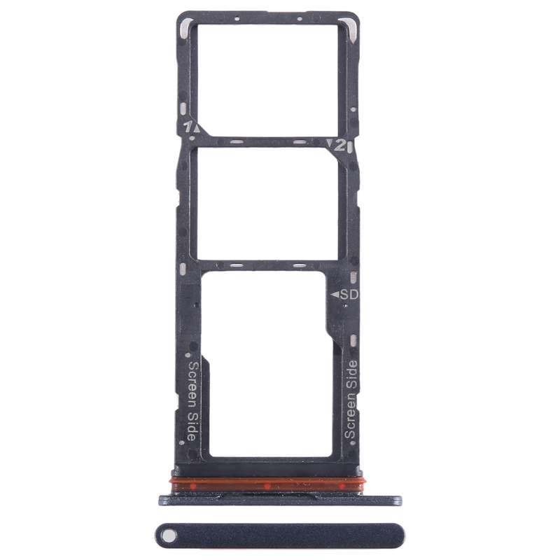 For Tecno Pop 7 BF6 SIM Card Tray + SIM Card Tray + Micro SD Card Tray (Orange)