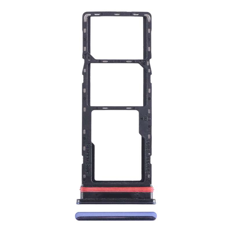 For Infinix Smart 6 Plus India X6823 SIM Card Tray + SIM Card Tray + Micro SD Card Tray (Black)