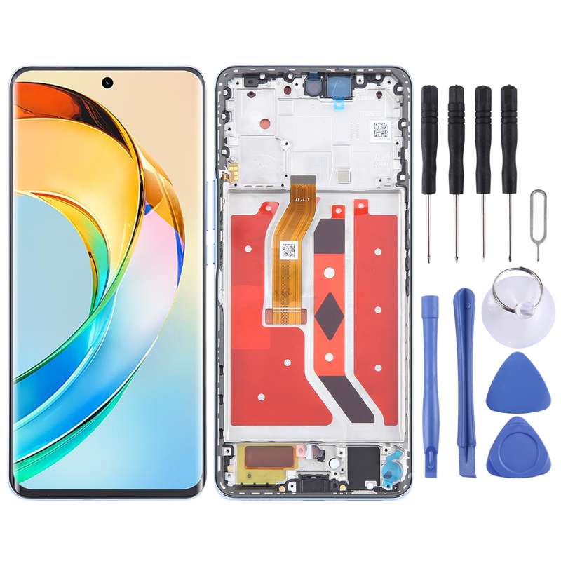 For Honor X50 Original LCD Screen Digitizer Full Assembly with Frame (Silver)