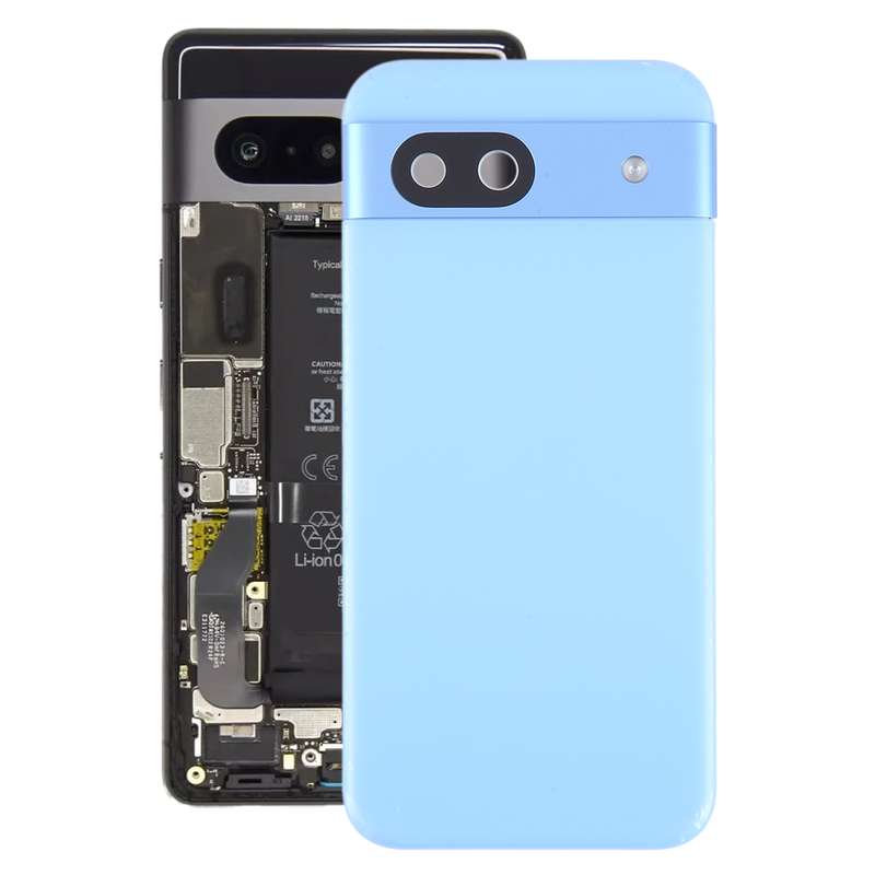 For Google Pixel 8A Battery Back Cover with Camera Lens Cover(Blue)