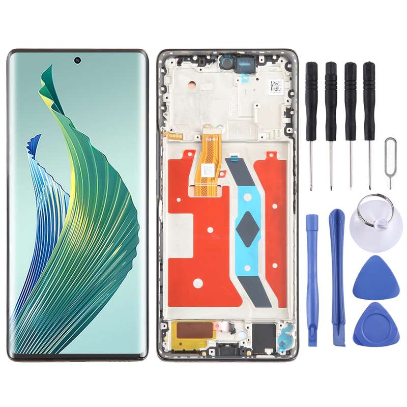 For Honor Magic5 Lite Original LCD Screen Digitizer Full Assembly with Frame (Black)