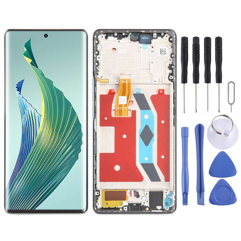 For Honor Magic5 Lite Original LCD Screen Digitizer Full Assembly with Frame (Black)