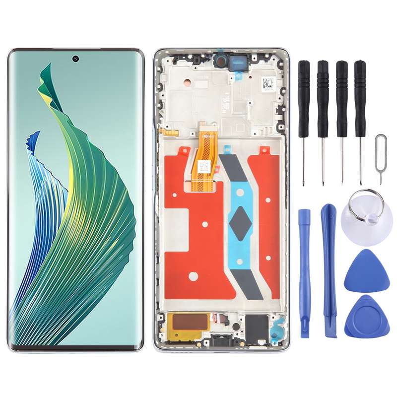 For Honor Magic5 Lite Original LCD Screen Digitizer Full Assembly with Frame (Black)
