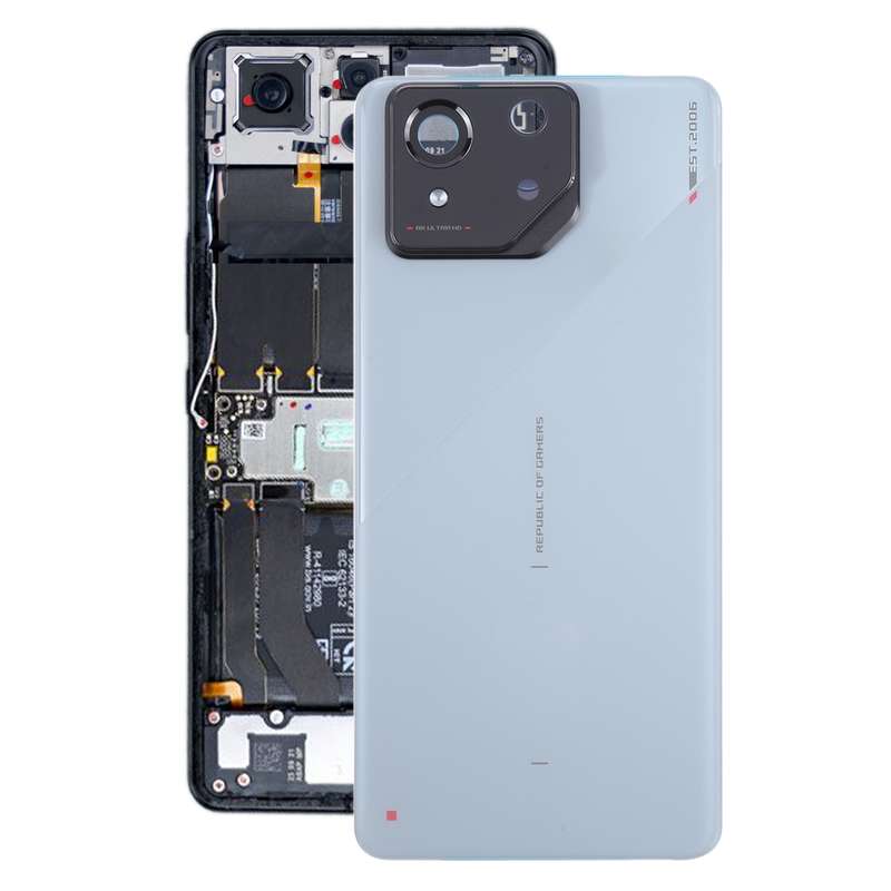 For Asus ROG Phone 8 AI2401 Original Glass Battery Back Cover with Camera Lens Cover(Grey)