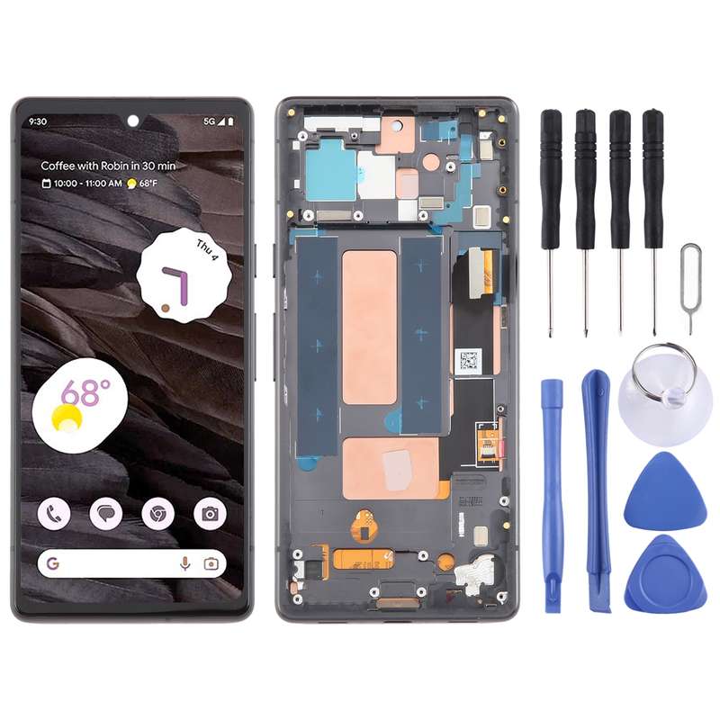 For Google Pixel 7A G82U8 OLED LCD Screen Digitizer Full Assembly with Frame (Black)