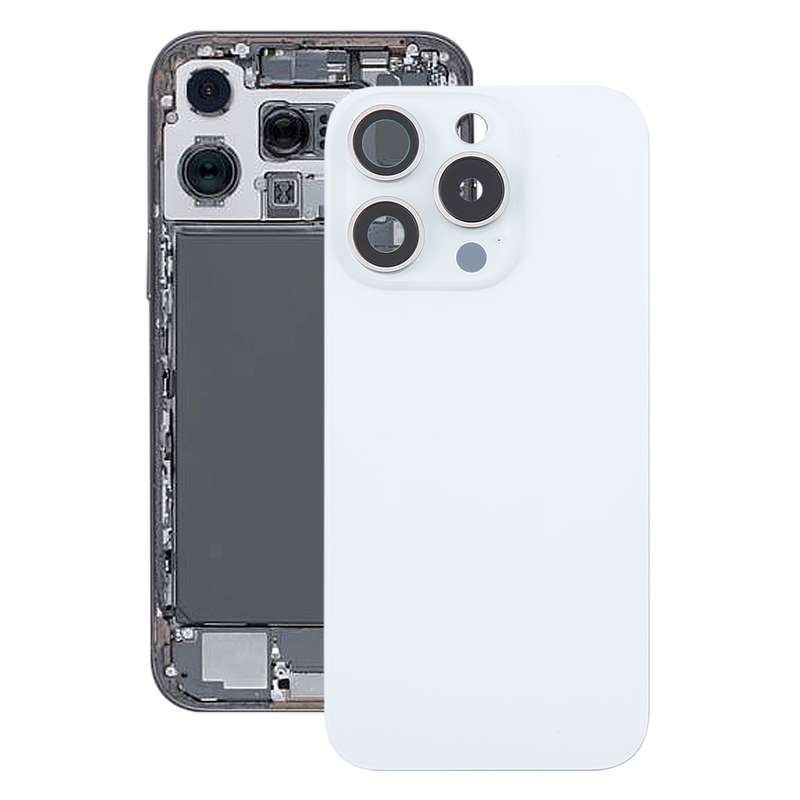 For iPhone 16 Pro Original Glass Battery Back Cover with Camera Lens Cover(Black)