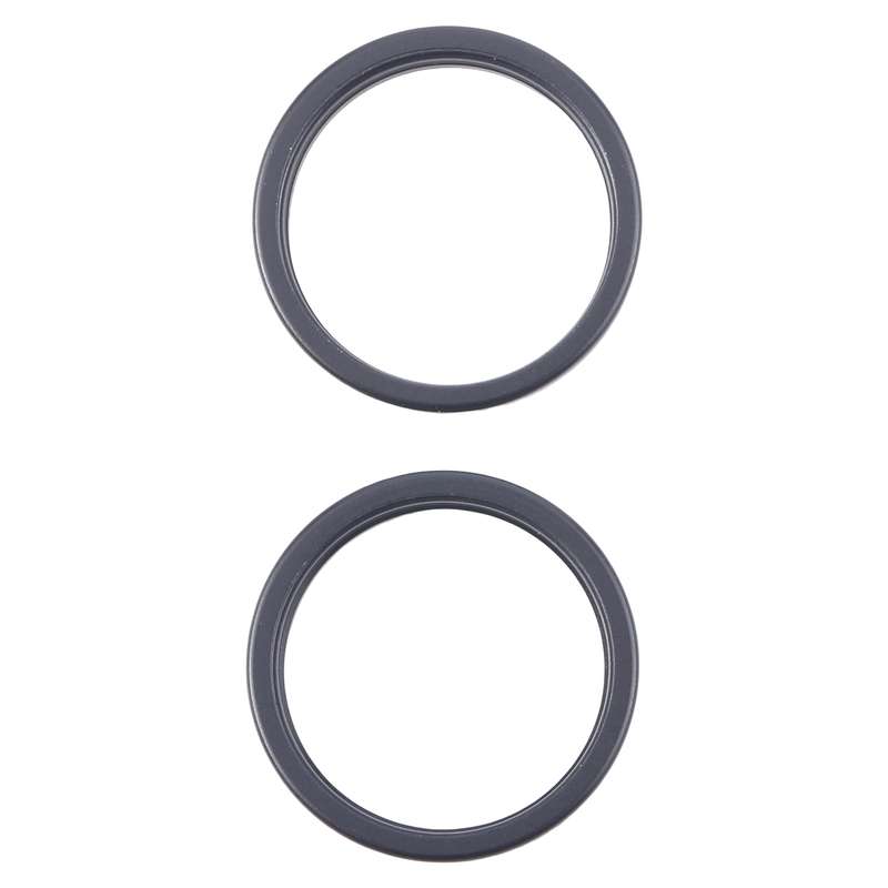 For iPhone 16 Plus 2pcs/set Rear Camera Glass Lens Metal Outside Protector Hoop Ring (Black)