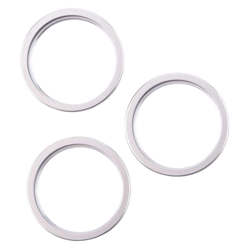 For iPhone 16 Pro Max 3pcs/set Rear Camera Glass Lens Metal Outside Protector Hoop Ring (Black)