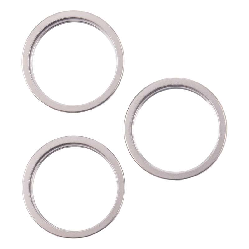 For iPhone 16 Pro Max 3pcs/set Rear Camera Glass Lens Metal Outside Protector Hoop Ring (Black)