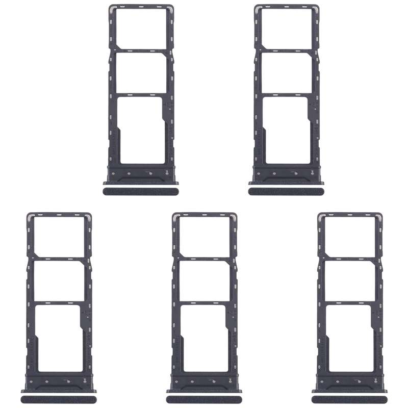 For Infinix Hot 30 Play NFC X6835 5pcs SIM Card Tray + SIM Card Tray + Micro SD Card Tray (Black)