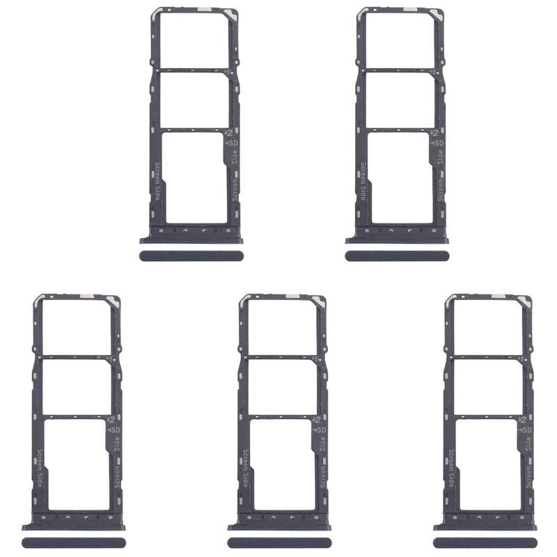 For Infinix Smart 8 Plus X6526 5pcs SIM Card Tray + SIM Card Tray + Micro SD Card Tray (Black)