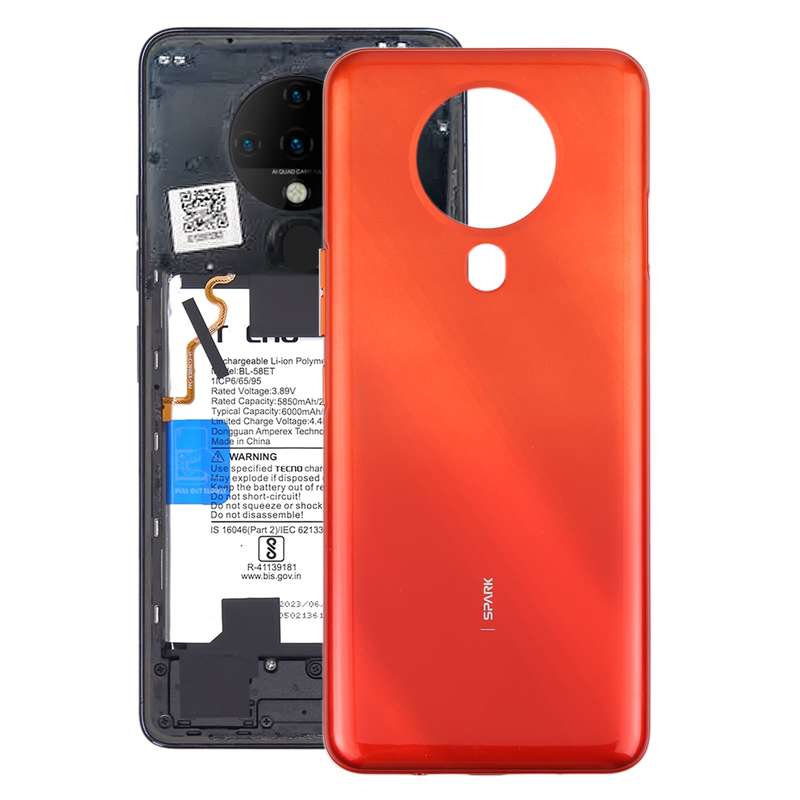 For Tecno Spark 6 Original Battery Back Cover(Blue)