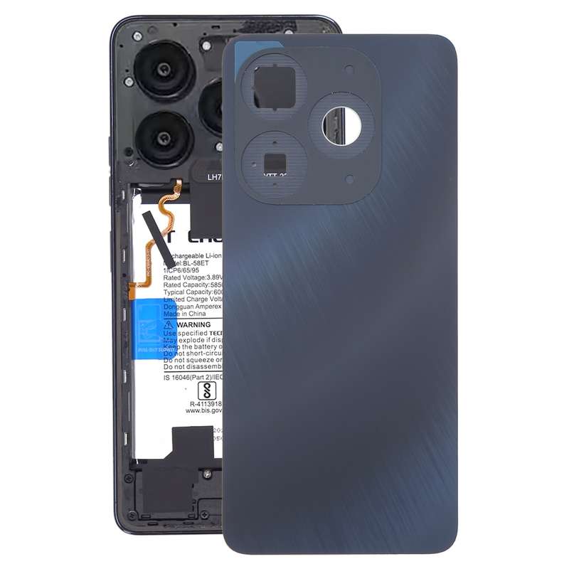 For itel P55 A666L Original Battery Back Cover(Black)