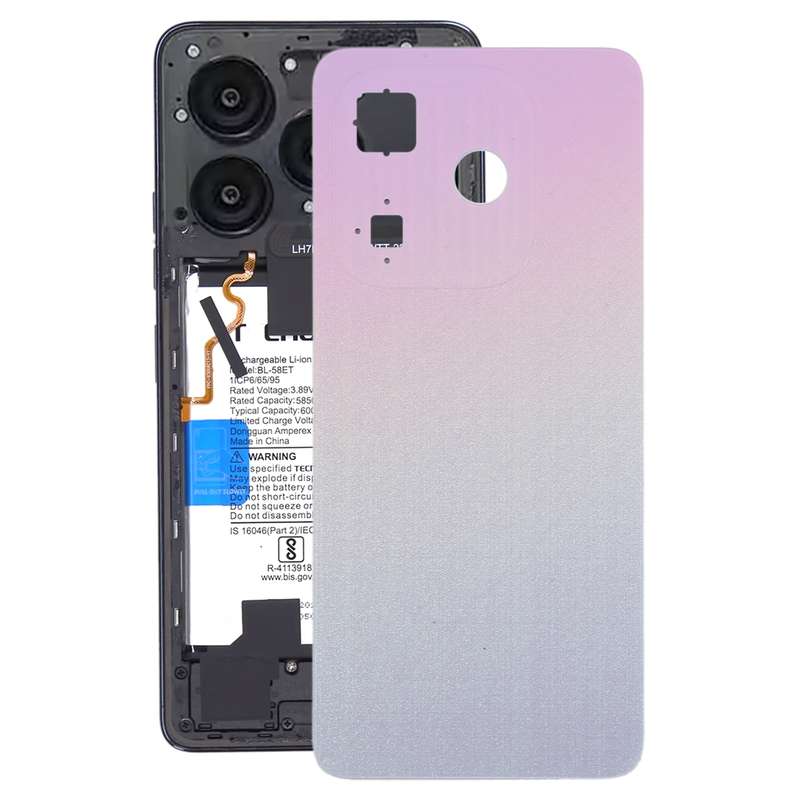 For itel P55 A666L Original Battery Back Cover(Black)