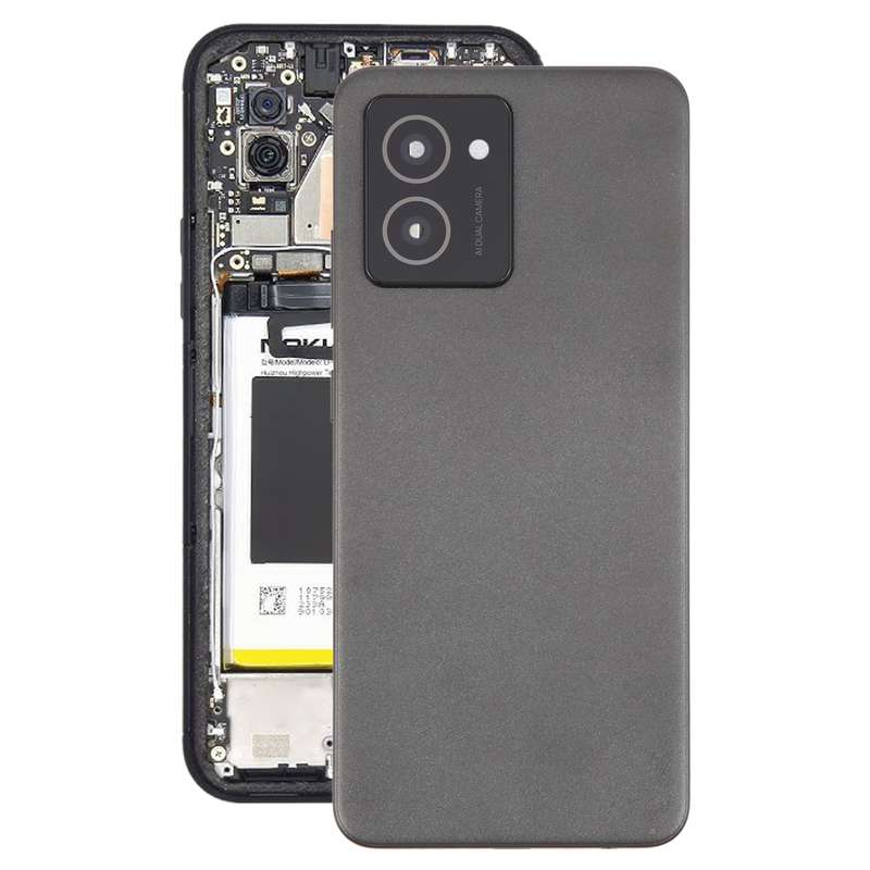 For HMD Vibe Original Battery Back Cover with Camera Lens Cover(Black)