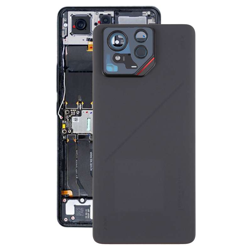 For Asus ROG Phone 9 Pro 5G Original Glass Battery Back Cover with Camera Frame(Matte Black)