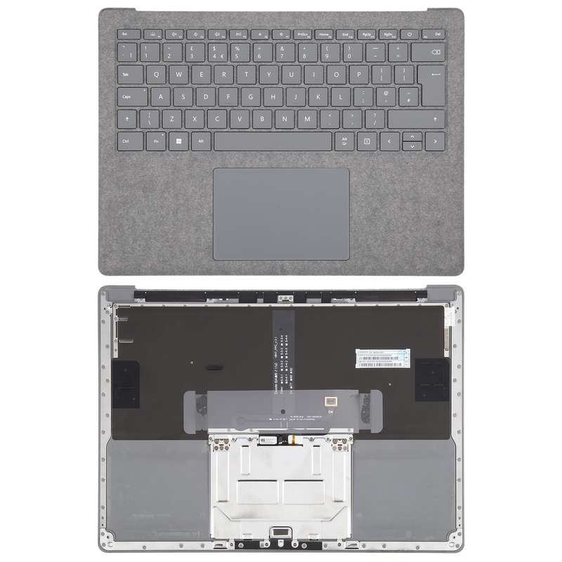 For Microsoft Surface Laptop 3 / 4 / 5 13.5 inch UK Keyboard with C Shell / Touch Board (Grey)
