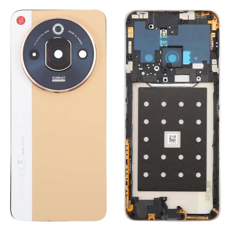 For ZTE nubia Focus Pro Z2351N Leather Battery Back Cover with Middle Frame / Camera Lens Cover(Gold