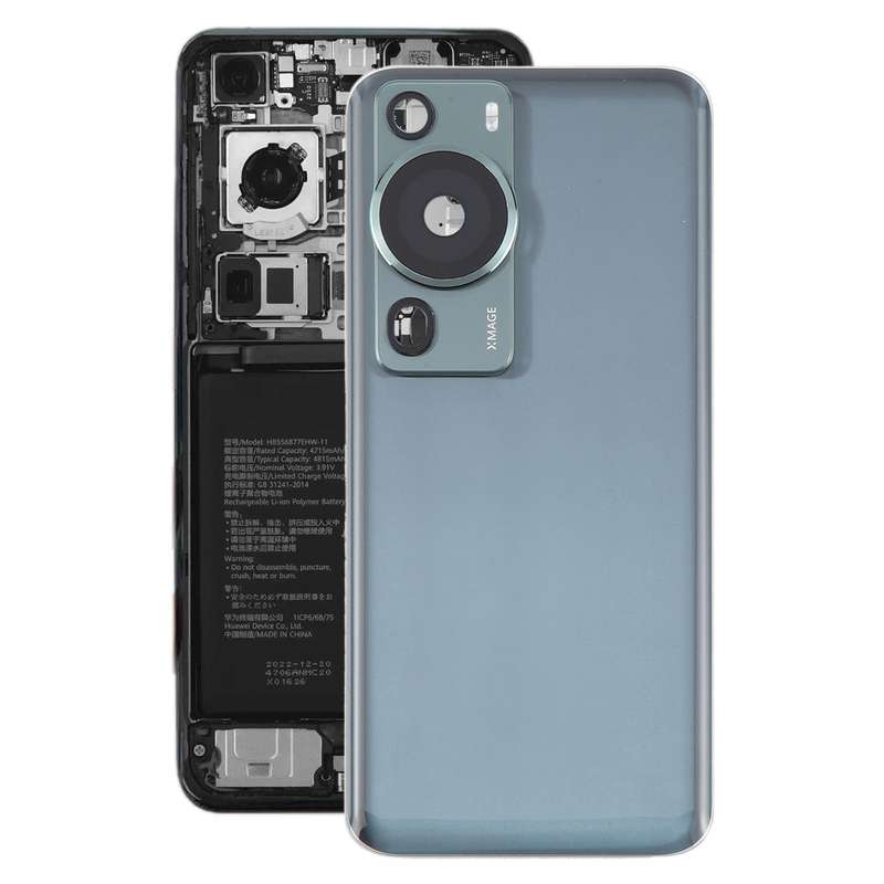 For Huawei P60 Pro Battery Back Cover with Camera Lens Cover(Black)