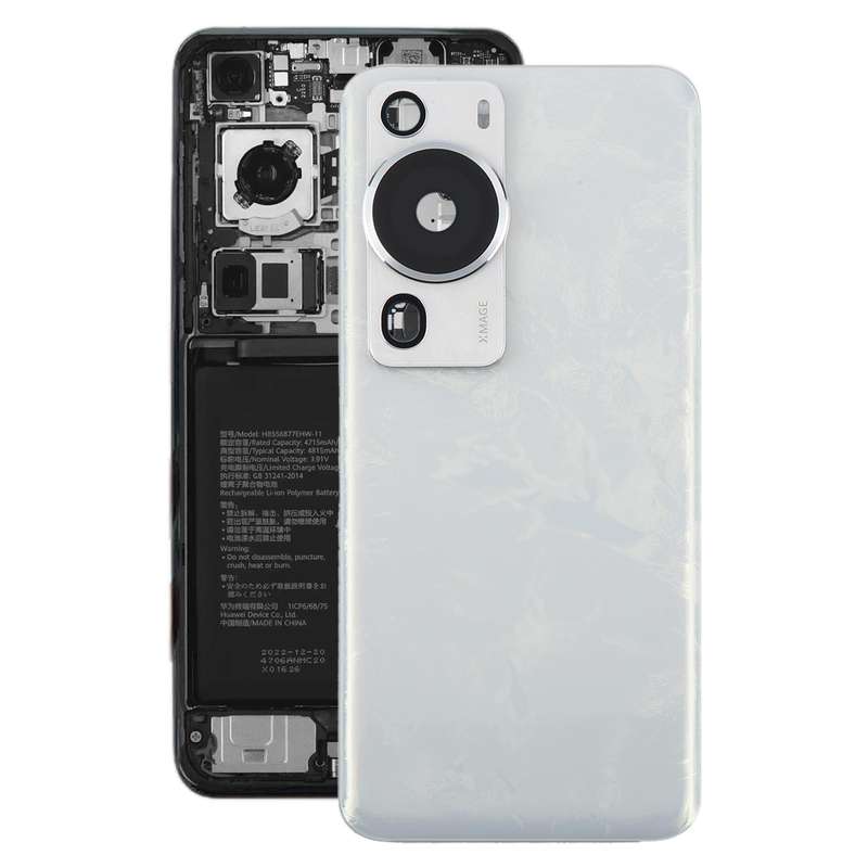 For Huawei P60 Pro Battery Back Cover with Camera Lens Cover(Black)