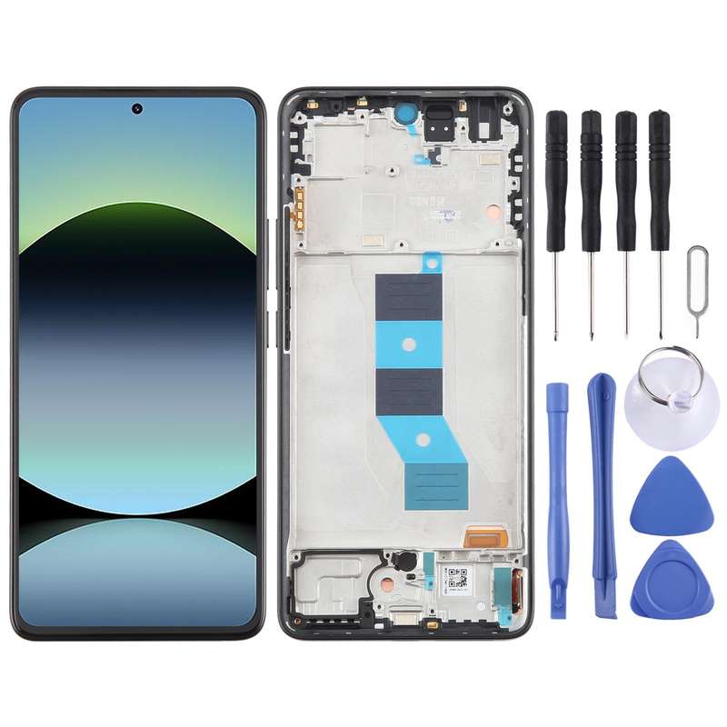 For Xiaomi Redmi Note 14 5G India AMOLED Original LCD Screen Digitizer Full Assembly with Frame (Bla