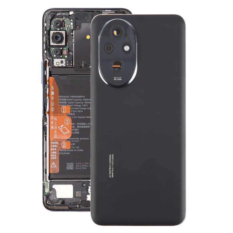 For Honor 200 OEM Battery Back Cover with Camera Lens Cover(Black)