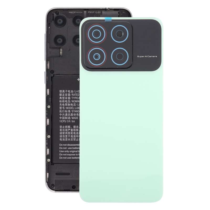 For ZTE Blade A35 Z2453 Plastic Back Cover with Camera Lens Cover(Black)